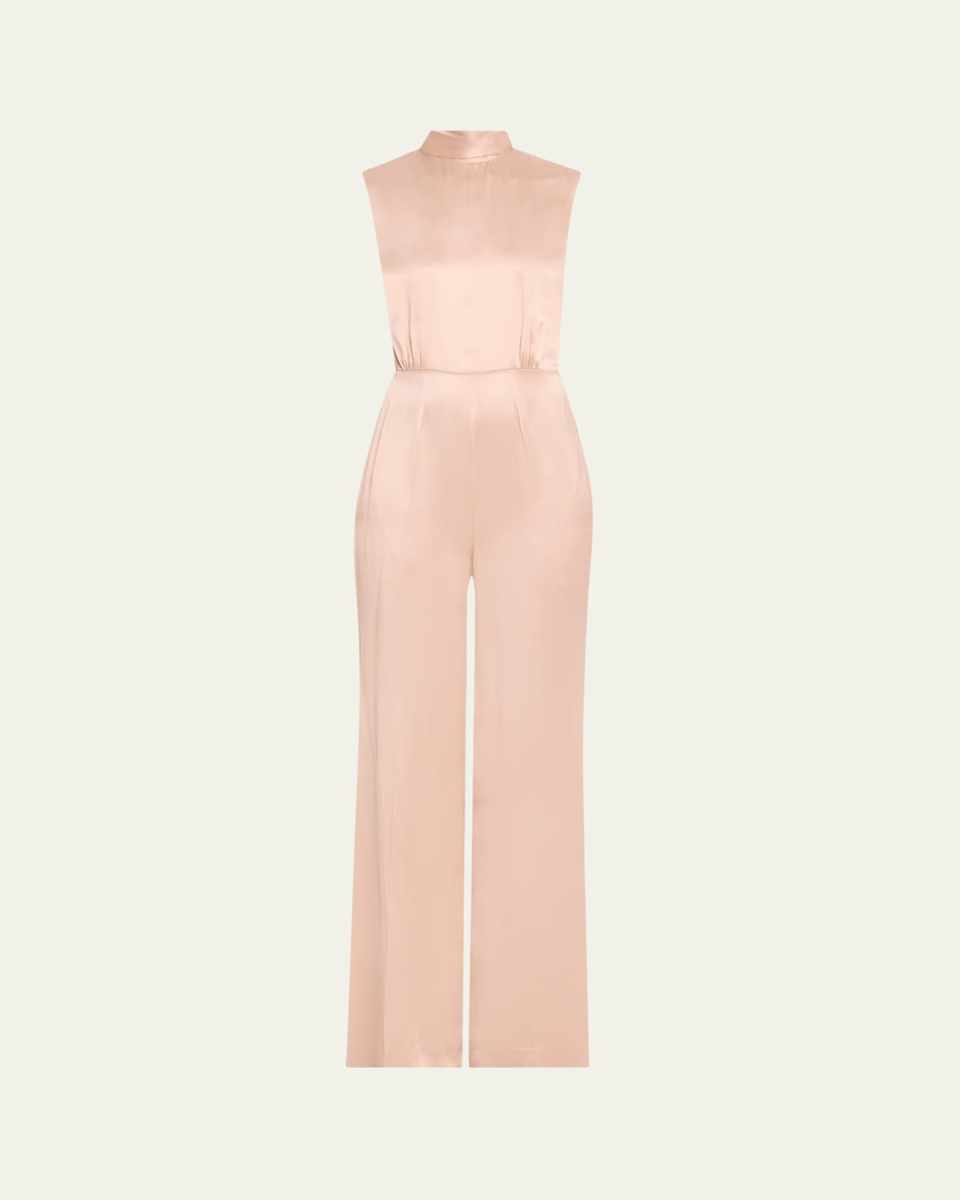 Nicole Wide Leg Silk Jumpsuit